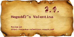 Hegedűs Valentina névjegykártya